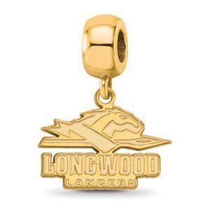 14k Gold Plated Silver Longwood University Sm Dangle Bead Charm